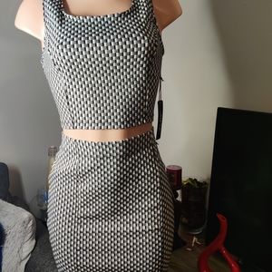 Conjunto de rayas blanco con negro